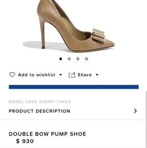 Salvatore Ferragamo Nude Reptile Heels size 40